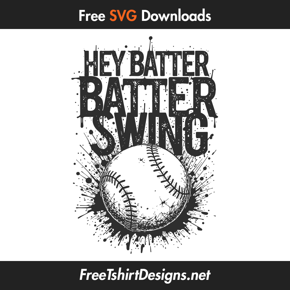 hey batter swing svg vector