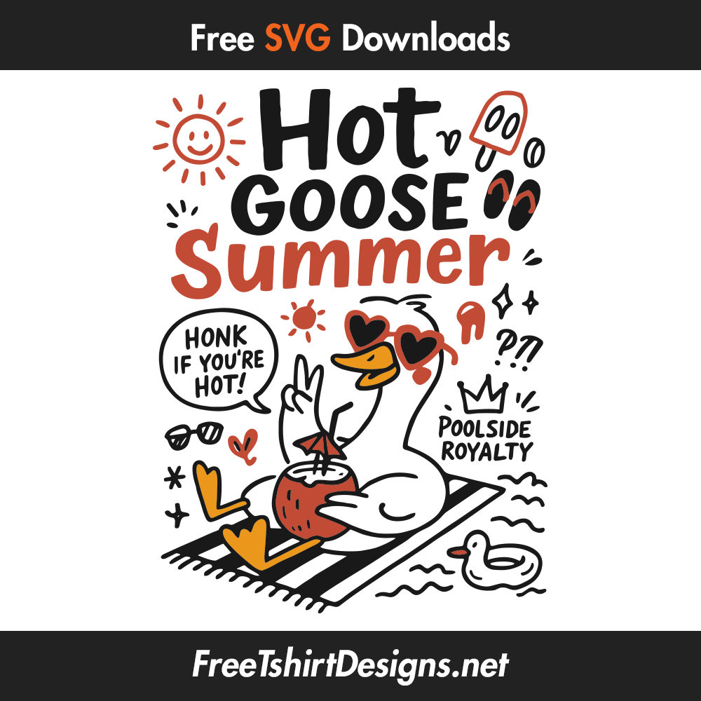 hot goose summer svg vector